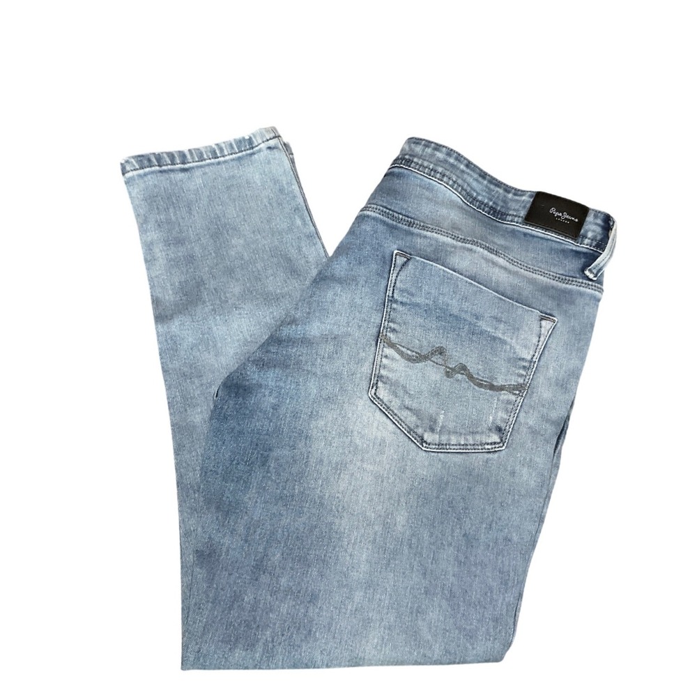 Pepe Jeans London Lola Ankle Reba Stretch Denim Light Wash Blue 34/28
